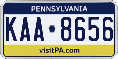 PA license plate KAA8656