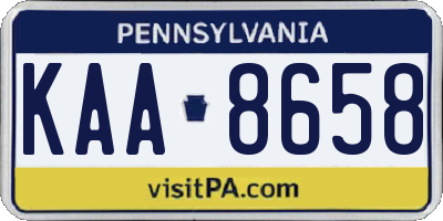 PA license plate KAA8658