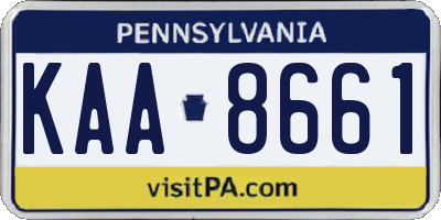 PA license plate KAA8661