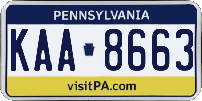 PA license plate KAA8663