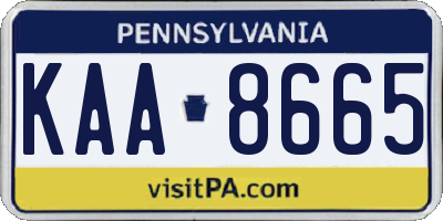 PA license plate KAA8665