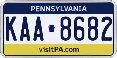 PA license plate KAA8682