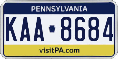 PA license plate KAA8684