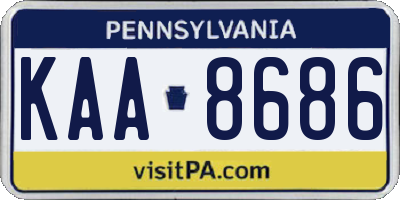 PA license plate KAA8686