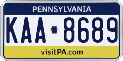 PA license plate KAA8689