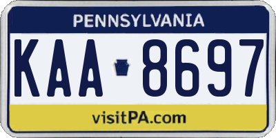 PA license plate KAA8697