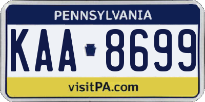 PA license plate KAA8699