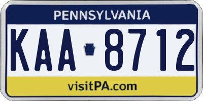PA license plate KAA8712