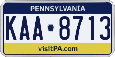 PA license plate KAA8713