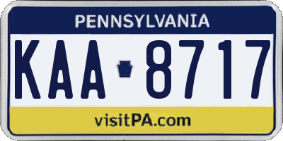 PA license plate KAA8717