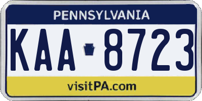 PA license plate KAA8723
