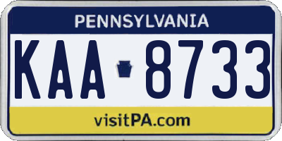 PA license plate KAA8733