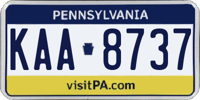 PA license plate KAA8737