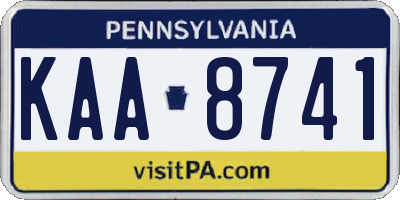 PA license plate KAA8741