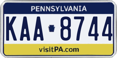PA license plate KAA8744