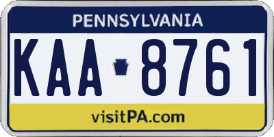 PA license plate KAA8761