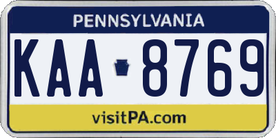 PA license plate KAA8769