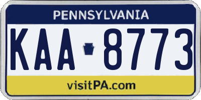 PA license plate KAA8773