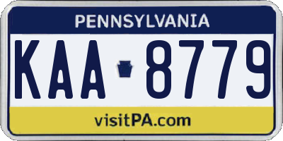 PA license plate KAA8779