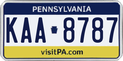 PA license plate KAA8787
