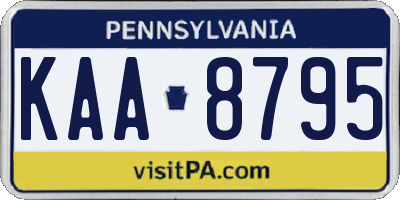 PA license plate KAA8795