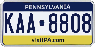 PA license plate KAA8808