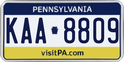 PA license plate KAA8809