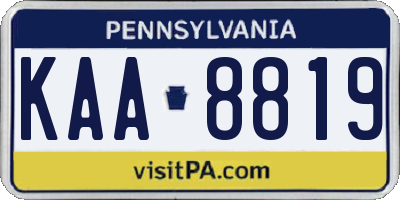 PA license plate KAA8819