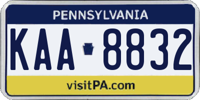 PA license plate KAA8832