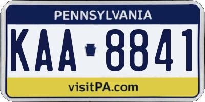 PA license plate KAA8841