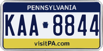 PA license plate KAA8844