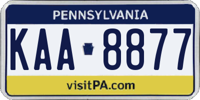PA license plate KAA8877