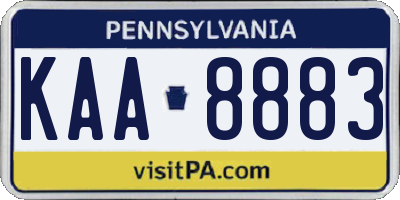PA license plate KAA8883