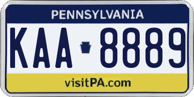 PA license plate KAA8889
