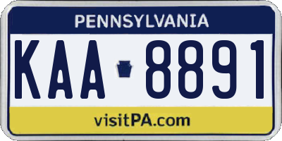 PA license plate KAA8891