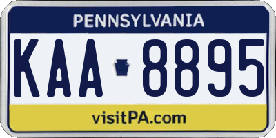 PA license plate KAA8895