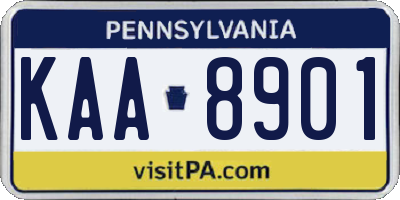 PA license plate KAA8901