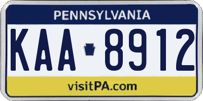 PA license plate KAA8912
