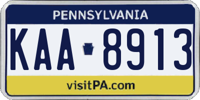 PA license plate KAA8913