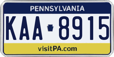 PA license plate KAA8915