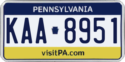 PA license plate KAA8951