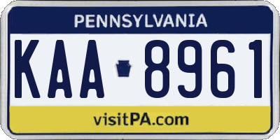 PA license plate KAA8961