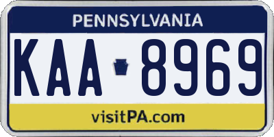 PA license plate KAA8969