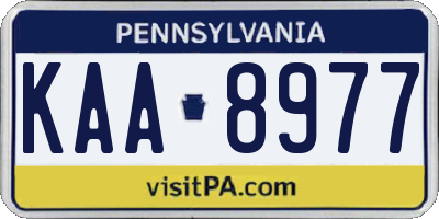 PA license plate KAA8977