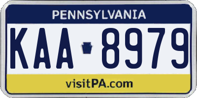 PA license plate KAA8979