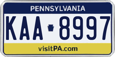 PA license plate KAA8997