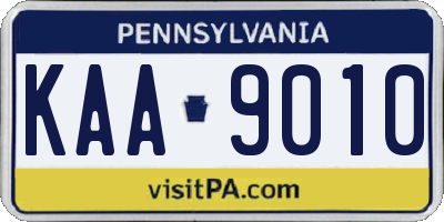 PA license plate KAA9010