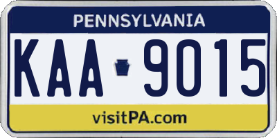 PA license plate KAA9015