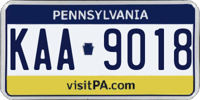 PA license plate KAA9018