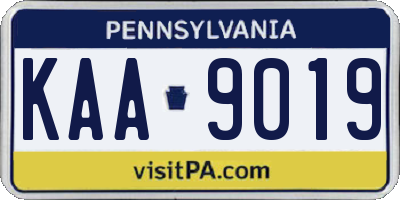 PA license plate KAA9019